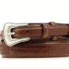 M and F Western Product N2476802 Men's Ranger Belt in Brown Leather with Buckstitched Back